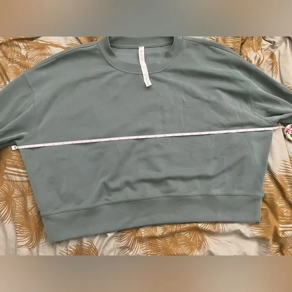 Lululemon Perfectly Oversized Cropped Crew Softstreme™ Tidewater Teal 12 - Picture 5 of 5
